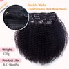 Vanalia 3C 4A Afro Kinky Curly Clip in Hair Extensions, Kinky Curly Clip Ins for African American Black Women, 100% Remy Human Hair Clip Ins Double Wefted,120 Gram,16Inch