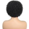 BEOTTI Short Curly Human Hair Wigs with Bangs Pixie Cut Wig Human Hair Afro Curly Wig Human Hair 6 Inch Full Machine Glueless Wigs Human Hair 1B# Black Color
