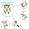30Pcs 5 Teeth Small Hair Side Combs Hair Comb Clip Metal Small Tiny Side Hair Combs Plain Blank Crafting DIY Slide Combs Bridal Wedding Veil Combs for Women Decorative Jewelry Making (Ancient Cyan)