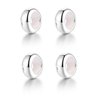 GW Clip Stopper Charms 925 Sterling Silver Round Rondelle Spacer Beads for Charm Bracelets 3mm, Gift for Women Girls (4pcs Silver Charm Stopper)