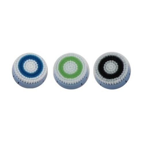 Erisonic Brush Heads Replacement for Facial Cleansing, Compatible with Erisonic Pro, 3 Count - Baby Blue， Sensitive Skin Brush Head, Deep Pore Skin Brush Head, Normal Skin Brush Head