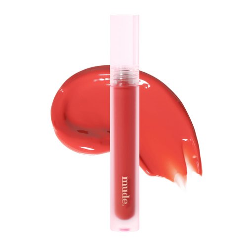 mude Glacé Lip Tint 02 Coral glacé Long-Lasting Liquid Stain Buildable Layer with Glossy Finish for Juicy Glowy Lips K-Beauty K-Cosmetics
