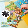 LovesTown Magnetic Puzzles for Toddlers, Travel Puzzle for Kids, Magnetic Puzzle Book for Boys and Girls, Animal Educational Learning Magnet Game for Road Trip