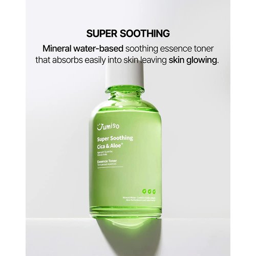 [JUMISO] Super Soothing CICA & Aloe Essence Toner 4.23 fl. oz / 125ml | Korean Hydrating Facial Toner for Calming, Moisturizing, Soothing | Vegan, Centella & Aloe Extract, EWG Green