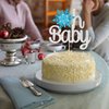 Gyufise 1 Pack Winter Snowflake Oh Baby Birthday Cake Topper Winter Baby Shower Cake Decoration for Wonderland Gender Reveal Baby Boy Girl Party Supply Decoration …