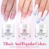 BORN PRETTY Acrylic Nail Kit Acrylic Powder And Liquid Set Clear White Pink Acrylic Powder Starter Kit with Nail Forms for Acrylic Nails Extension Beginner set