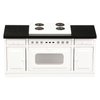 Wooden Dollhouse Kitchen Stove, Miniature Dolls House Oven, Four Burners, Range, Cabinet, 1/12 Scale, White Farmhouse