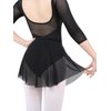 Gorchnc Pull on Ballet Skirt for Women Adult Girls Toddler Dance Skirt Mesh Ballerina Skirt Stretchy Ballet Dance Skirt Black