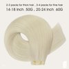 Full Shine 22 Inch Genius Weft Hair Extensions Sew In Human Hair Extensions Real Hair 60G Hand Tied Weft Extensions Remy Hair White Blonde Human Hair Bundles For Women Sew In Human Hair