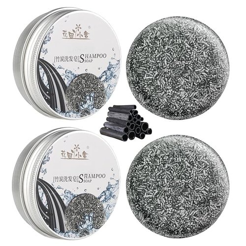 DqsWko Unisex Gray Hair Reversal and Repair Shampoo Bar for Men and Women - Spartan Black Soap (2pcs)
