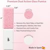 ZMOI Glass Pumice Stone Callus Remover for Feet, Elbows, Hands, and Knees, Spain Made - 2 in 1 Pedicure Exfoliator and Scrubber for Rough, Hard Skin (Pink Color)