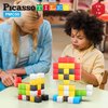Picasso Cubes Kids Pixel 1” Magnetic Puzzle Cube Mix & Match w/Free Ideabook Sensory Toys STEAM Learning Building Block Magnets Construction Toy Set Stacking Magnet Creative Kit