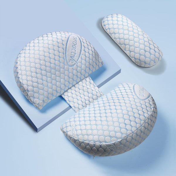 Clasymoon Pregnancy Pillow, Maternity Pillow,Pregnancy Pillows for Sleeping with Removable Jersey Cover, Pregnancy Body Pillow for Back Pain and Pregnant Legs, HIPS, Belly Support(Blue White)