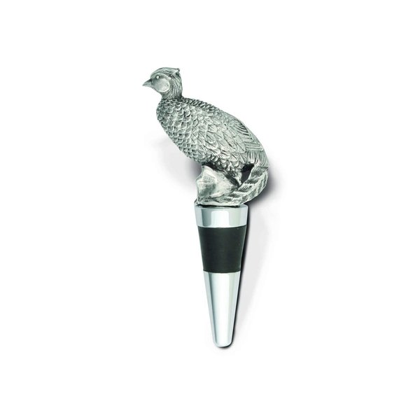 Vagabond House Pewter Pheasant Bottle Stopper Wine Topper Silicone Saver Artisan Designer Handcrafted - Gift Boxed 5 inch Tall