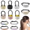 OIIKI 12pcs Rhinestone Ponytail Holders Hair Cuffs for High Ponytail, Elastic Hair Tie Black Decorative Hair Accessories for Women Girls, Fancy Glitter Hair Rope Bands