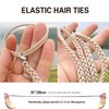 Ponytail Holders Hair Ties for Sports, Elastic Hair Tie Scrunchies No Damage Strong Braided Pony Tails Hair Ties for Long Thick Curly Thin Fine Hair for Beach Swimming (1pc-25" Brown+Yellow)