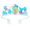Casoty Mermaid Crown, Mermaid Party Decorations, Mermaid Headband, Mermaid Party Supplies for Women Girls, Mermaid Costume Hair Accessories for Halloween Birthday Party