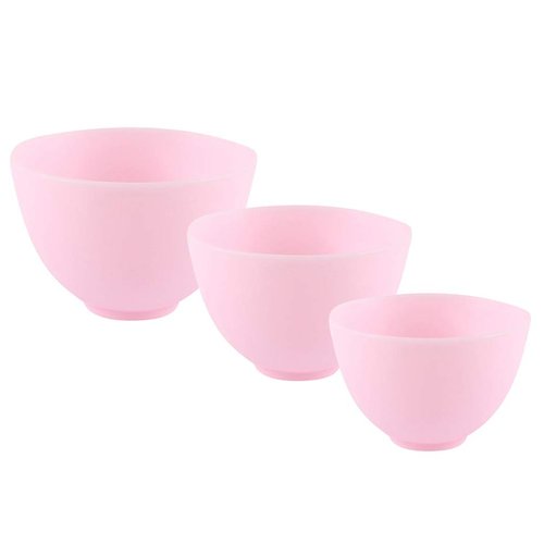 ARTIBETTER 3pcs Mini Silicone Pinch Bowls Prep Serve Bowls Facial Care DIY Mixing Bowl for Holding Ingredient Pink