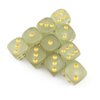 SmartDealsPro 10-Pack D6 Six Sided Glow in The Dark Dice Die for DND, MTG, RPG, Tenzi, Farkle, Yahtzee, Bunco, Teaching Math, Table Board Game (16mm Golden dots（10pcs）)