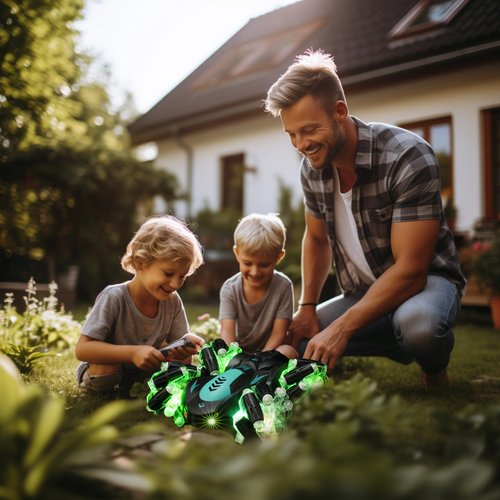 Zokugar Gesture Sensing RC Stunt Car,360°Spins Double Sided Hand Controlled RC Car Glove Controlled Twist Remote Control Car with Lights Music Birthday Gifts Toys for Boys Age 6 7 8 9 10 11 12