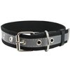Cotton Web/Leather Reflective Dog Collar 18" Long 3/4" Wide Fits 12"-16" Neck, Poodle, Spaniel