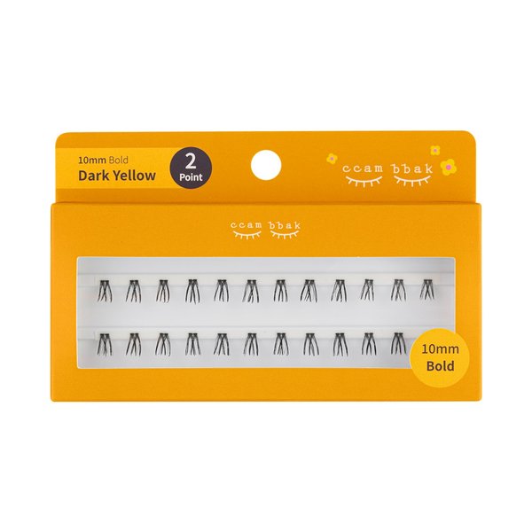 CCAMBBAK Bold - Looks So Natural False Eyelashes Handmade Lightweight Individual Lashes K-Beauty Extension Lengthening Wisps Authentic Fake Eyelashes (10mm Bold (Black), 2Point)
