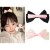 Bow Hair Clips for Girls Women Black White Hair Bow Barrettes for Fine Hair Bowknot Pink Hair Bow Ties for Girls Valentines Day Hair Accessories for Women Wedding Hair Bows 2 Piece