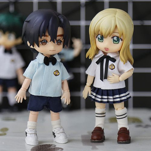XiDonDon Doll Clothes Uniform School Uniform Set for OB11,GSC Molly 1/12 BJD Doll Accessories Toy Skirt Set (White1)