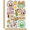 Cocktails Wine Beer German Oktoberfest Temporary Tattoo Water Resistant Fake Body Art Set Collection - Color (One Sheet)