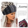 Aceorna Boho Headbands Wide Bandeau Hair Wraps - Knot Turban, Leopard Print, Twist Elastic Yoga Sweatbands, Stylish for Women and Girls - 4 Pcs (Set c)