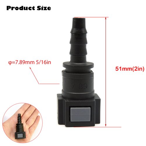 HiSport Fuel Line Hose Quick Release Connect - 7.89mm 5/16 T8 in Male&Female Nylon Straight Push-On Connector