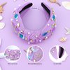 YARIEW Mermaid Knotted Headband for Women and Girls, Mermaid Headband for Little Girl Hair Accessories, Mermaid Tail Starfish for Mermaid Hair Accessories Mermaid Party Decorations Gifts (Purple)