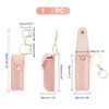 WADORN Chapstick Keychain Holder, 6.3 Inch PU Leather Clip-on Lipstick Organizer Pouch Portable Lip Balm Sleeves Holder with Keychain Lip Gloss Holder Storage Women Travel Outdoor Accessories, Pink