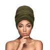 Easy Turban Head Wraps for Women Turban Head Wraps Hijab Scarf Headwraps Headband Stretchy Headwraps Head Scarf for Women (Closed Type, Olive)
