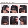 MYMYDA Clip in Bangs 100% Real Human Hair Extensions Clip on Wispy Bangs for Women Fringe with Temples Hairpieces Jet Black Color
