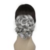 Wiginway Hair Ponytail Hair Piece for Women Ponytail, Clip in/on Hair Pieces, Curly Wavy Hair Extensions, Silver Grey