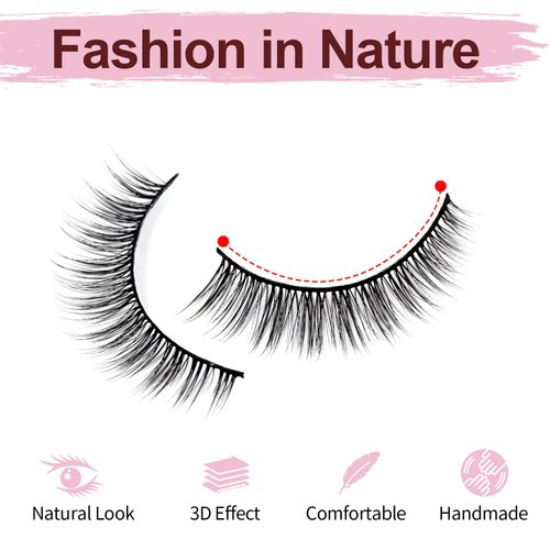 SONAFEEL Short Eye Lashes for Glasses wears 12mm 14Pairs a Little Cat Eye Effect False Eyelashes Natural Look Handmade Reusable 3d Mink Lashes Pack