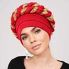 Wosois Hair Turbans African Turban Double Braid Pre-Tied Head Scarf Twisted Stretchy Sequin HeadWrap for Women Fashion