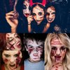 XIYOKA 30 Sheets 220+ PCS Halloween Fake Scars Tattoos Temporary Zombie Makeup Kit, Realistic Halloween Face Stitch Scar Makeup Tattoos Stickers Masquerade Prank Makeup Props