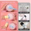 BTArtbox French Nail Stamper - French Tip Nail Tools with Nail Scraper and Replaceable Stamper Head, 100-Time Using Silicone Nail Stamper Kit for Gel Nail Polish DIY Nail Art Tools