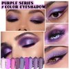 evpct 9 Colors Purple Violet Lavender Glitter Shimmer Sparkly Eyeshadow Mermaid Halloween Makeup Palette for women Highly Pigmented Waterproof Mauve Bright Purple Pink Sparkling Eye Shadow Palette Kit