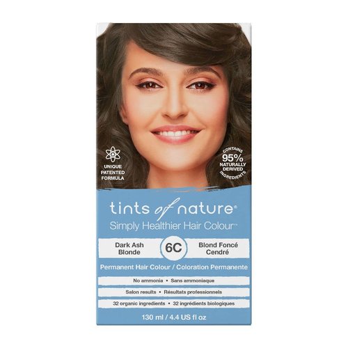 Tints of Nature Permanent Hair Dye, Nourishes Hair & Covers Greys, 1 x 130ml - 6C Dark Ash Blonde