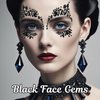 U-Goforst Face Gems Stick On - Black Face Jewels Stick On Halloween Makeup, Halloween Costumes for Women, Self Adhesive Glue Face Rhinestone Stickers Festival Cosplay Dress Up Face Jewelry Accessories