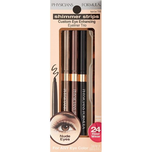 Physicians Formula Shimmer Eyeliner Pencil Set Of 3, Black, Dark Brown, Brown, Custom Eye Enhancing Eyeliner Trio, Dermatologist Approved
