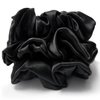 3 Pcs Mulberry Silk Hair Scrunchies For Women Stain Silk Hair Band Hair Elastic Ponytail Holders (Black)