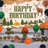 66Pcs Deer Hunting Theme Birthday Party Decorations Set, Hunting Party Supplies with Happy Birthfday Backdrop, Balloons Arch Kit, Deer Hunting Photography Background Party Decors for Kids Adults