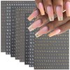 8 Sheets Letter Nail Stickers 3D Self-Adhesive Nail Art Stickers Laser Black White Gold Silver English letters Nail Decals Letter Nail Design Stickers for Women and Girls DIY Nail Decor