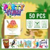 EMOME 50 Individually Wrapped Sheets Hawaiian Kids Tattoos Luau Pool Party Decorations, Beach Tattoos Stickers for Beach Themed Decor, Water Tattoos for Kids Goody Bag Stuffers