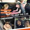 LANVRION Car Headrest Hooks for Purses and Bags, Upgraded 2 in 1 Cars Back Seat Head Rest Hanger Vehicle Leather Organizer Storage Holder Hook Matching Cars Interior, 1-Pack, Black