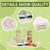 UDEAS Wooden Construction Set Toys Train Road Toys with Train Blocks Storage Toys for Children Age 3+
